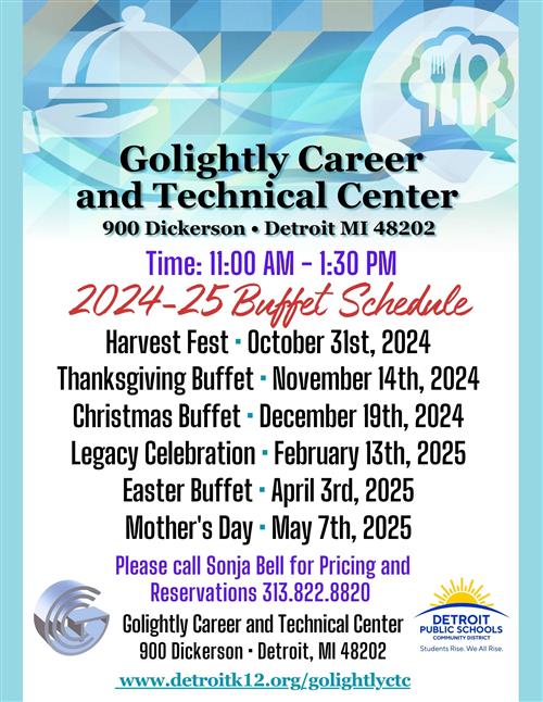 Golightly CTC Buffet Schedule